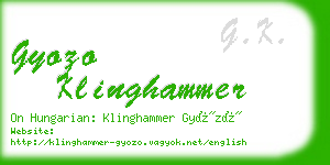 gyozo klinghammer business card